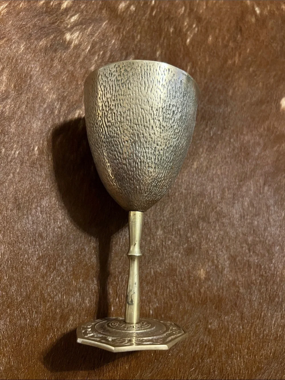 Antique-Style Brass Wine Goblet Korea